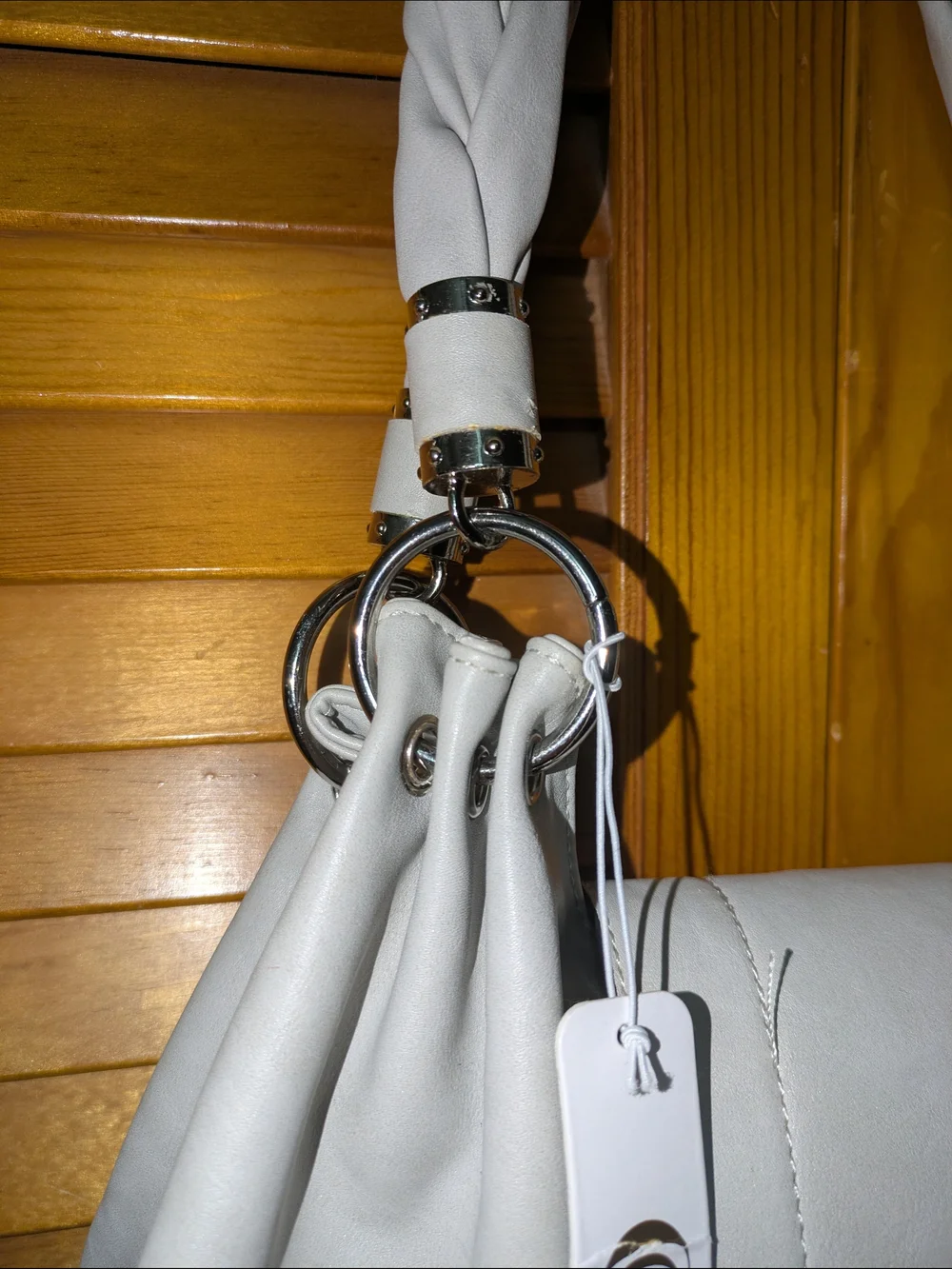 Charming Charlies Women’s White Braided-Handle Shoulder Bag With Tag